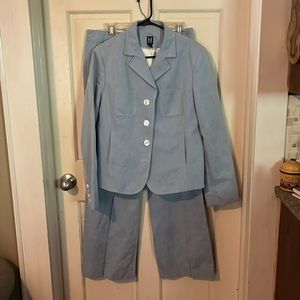 Tommy Hilfiger womens light blue linen/cotton lined suit